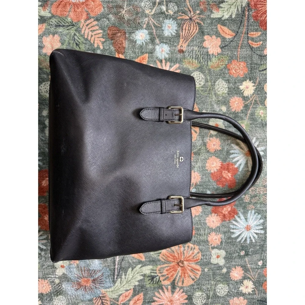 KATE‎ SPADE Black Leather Cove Street Ariel Handbag Purse Satchel Damaged Strap